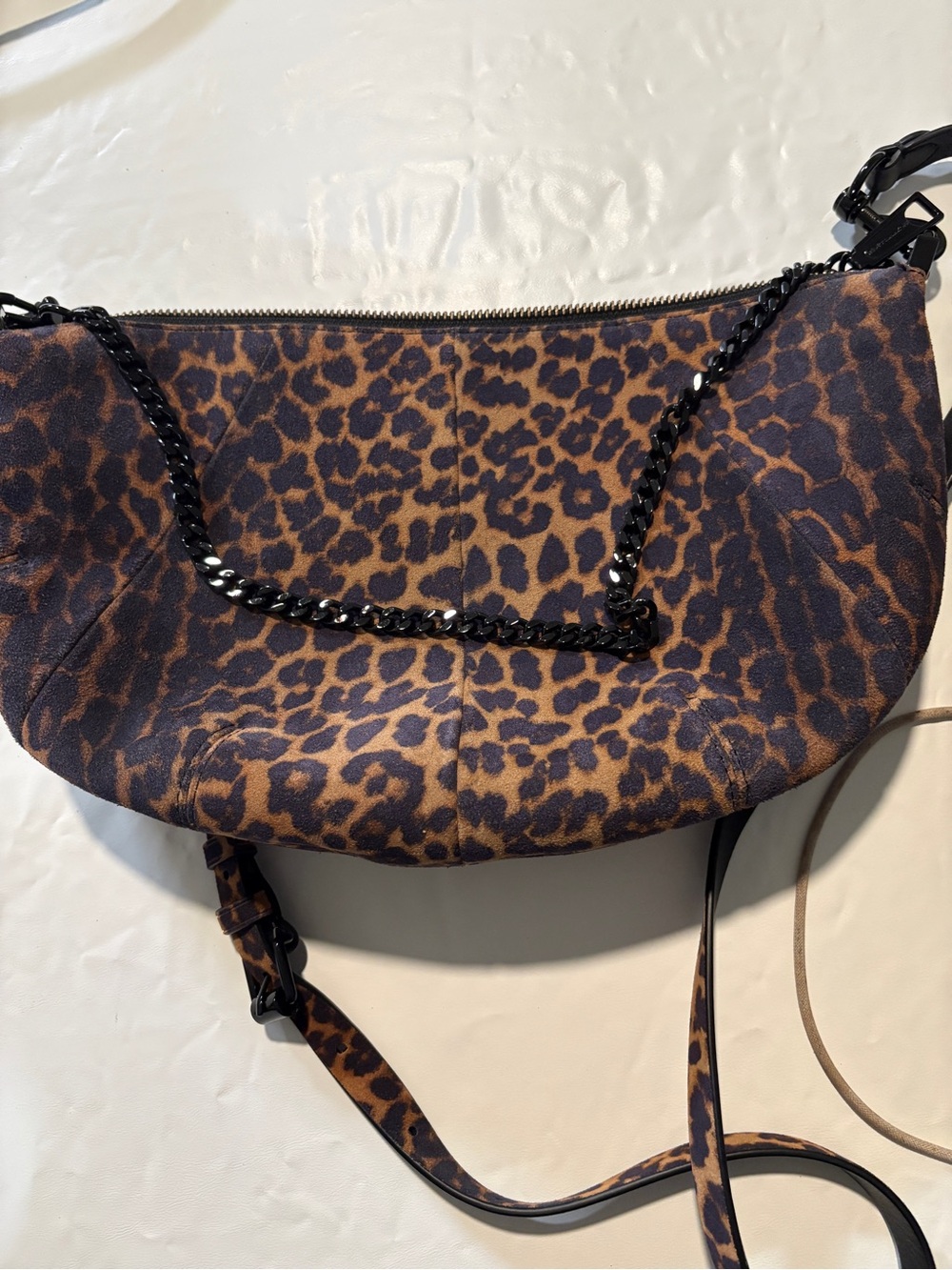Rebecca Minkoff Leopard Suede Crossbody Bag - Picture 4 of 4